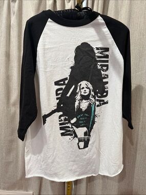 Black & White Raglan Graphic miranda lambert baseball Shirt L